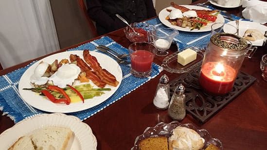 Homemade breakfast served at Inn The Pines