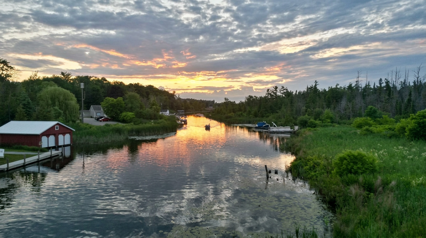Sunset along the Leelanau channel